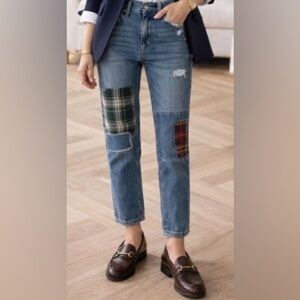 Polo Ralph Lauren‎ Astor Slim Boyfriend Patchwork Distressed Denim Jeans 14